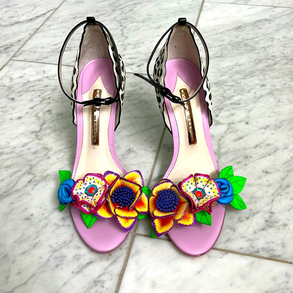 Sophia Webster Lilaco Floral Jungle Sandals Heels 37.5